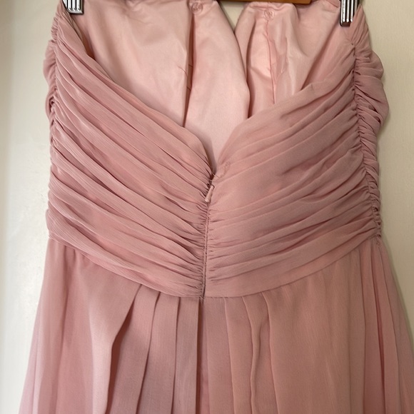 Pink floor length bridesmaid dress, zip back - Picture 6 of 8